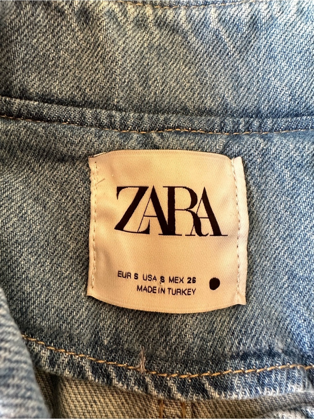 Zara Denim Long Trench Coat Sz S 100% Cotton - Picture 8 of 12